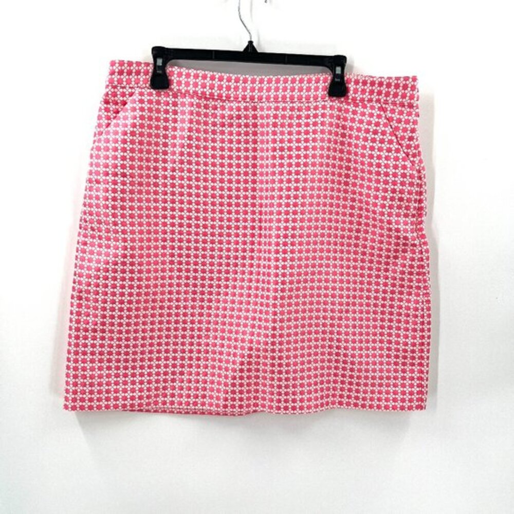 346 Brooks Brothers pink preppy geometric pencil mini skirt classic old money 16